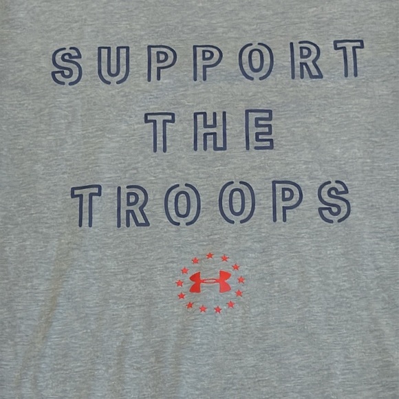 Medium Under Armour Heat Gear Light Gray Support Graphic Tee - Picture 3 of 8